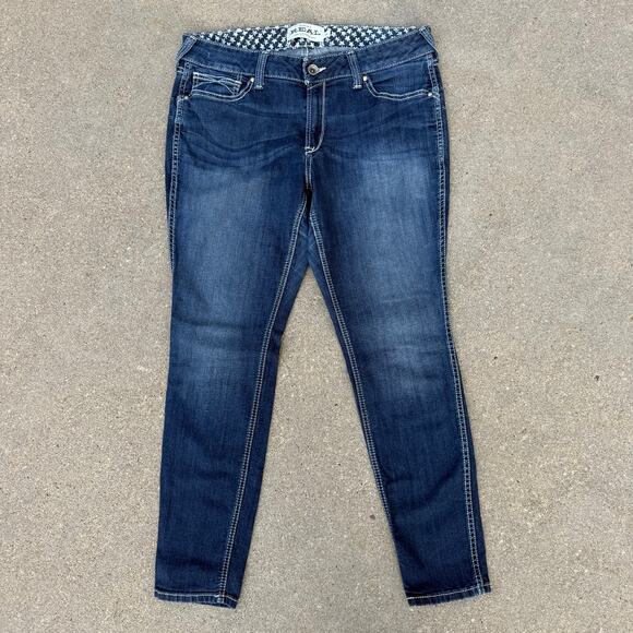ARIAT Real Ella Jean Women 34R Skinny Dark Wash Denim Blue Mid Rise - Picture 2 of 8